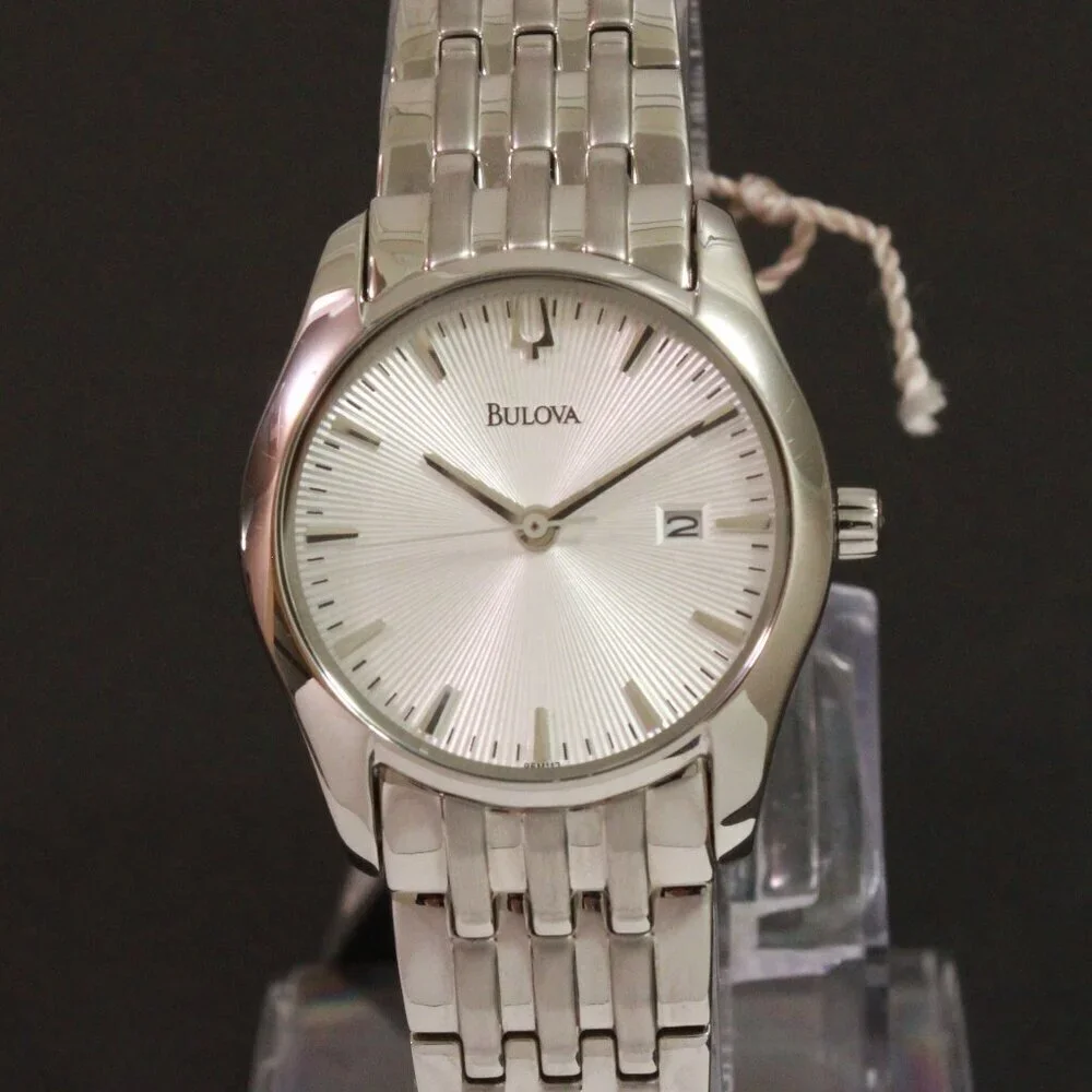 Bulova Ladies Classic Watch Silver Textured Dial Raised Indices Stainless 29mm - Picture 6 of 13